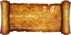Kroner Gábor névjegykártya