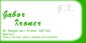 gabor kroner business card